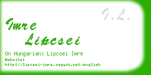 imre lipcsei business card